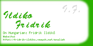 ildiko fridrik business card